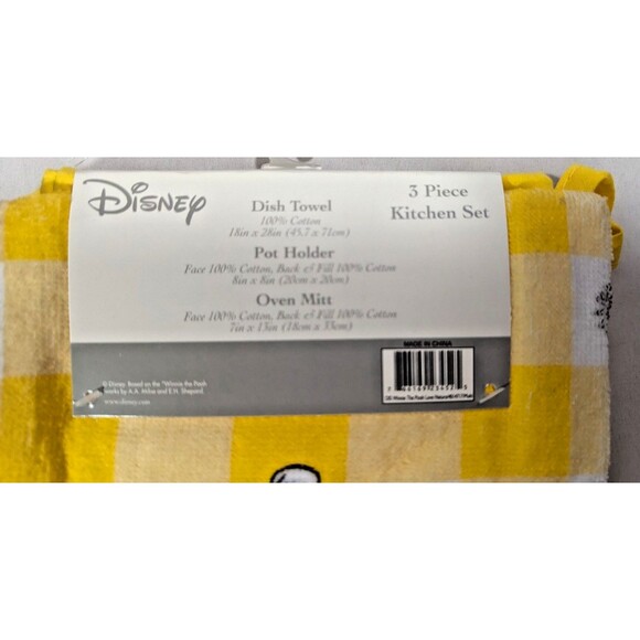 Disney Winnie the Pooh Kitchen Towel Potholder Oven Mitt Bees Honey Pot 3-Pc - Picture 8 of 10